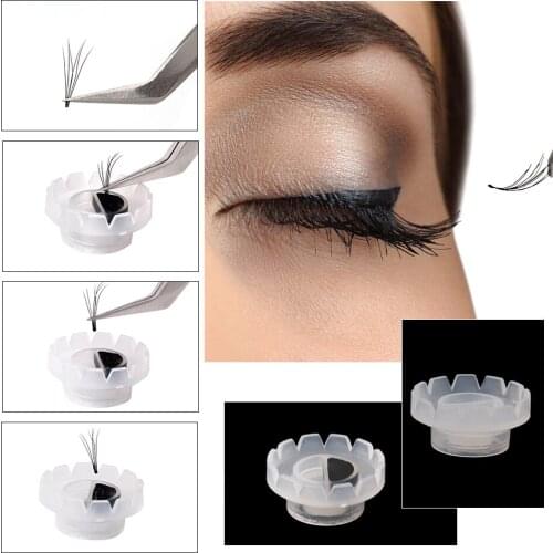 100 Pcs/Bag Eyelash Extension Blossom Cup Easy Flowering Glue Cup Eyelash Adhesive Holder Stand Glue Cup