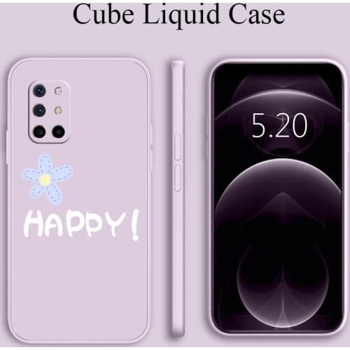 Blue Flower Shockproof Liquid Silicone Case For Oneplus 8t 9 9pro 9r pro Phone Back Cover Case