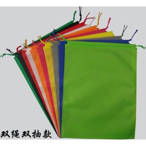 QSHOIC 50pcs/lot 39cm*30cm drawstring bag non woven sack with rope storage bag document file bag fabric file folder with string