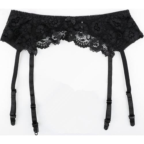Sexy Womens Underwear Plus Size Lace Sexy Garter Belt Lace Transparent Suspenders Adjustable Three-breasted Belt Stockings