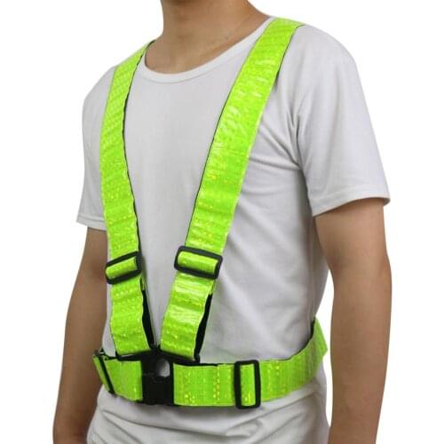 Reflective Safety Vest Cycling Vest Outdoor Running Riding Reflective Safety Vest Jacket Adjustable Elastic Strap For Men Women
