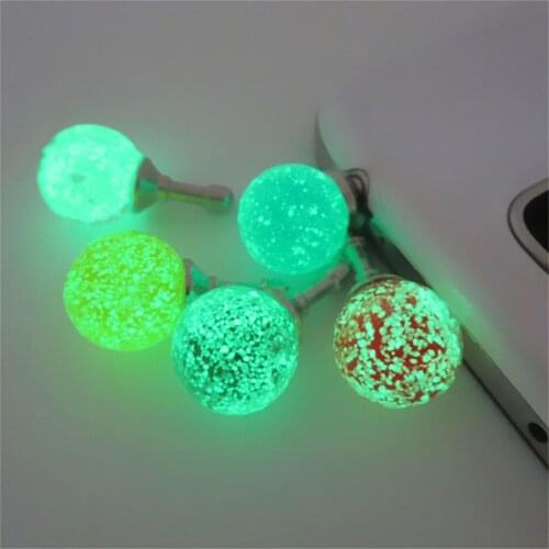 CatXaa Luminous Night Light 3.5mm Earphone Port Dust Plug Headset Headphone Stopper Mobile Phone Audio Dustproof for Notebook