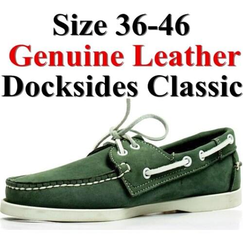 Men Women Spinnaker Genuine Leather Docksides Classic Loafers Boat Shoes 2019A105