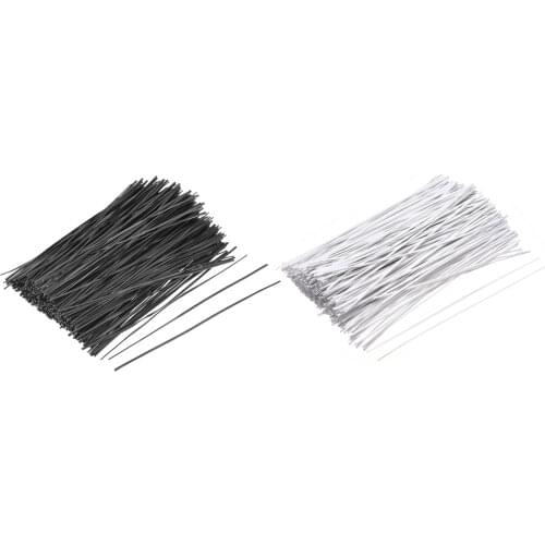 Uxcell 1000pcs Metallic Twist Ties 100mmx1.8mm 150mmx1.8mm 200mmx1.8mm 100mmx1mm Plastic Cable Cord Ties Black White Blue