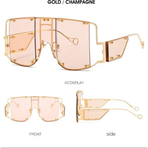 Luxury Gradient Sunglasses Women 2020 Trendy Brand One Piece Sun Glasses Rimless Oversized Frame Female Shades UV400