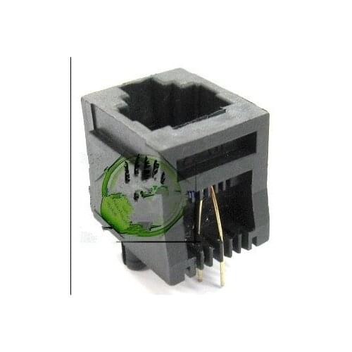 100pcs/lot 4P4C RJ11 Jack Connector Telephone Network socket Connector 180 degree Full plastic