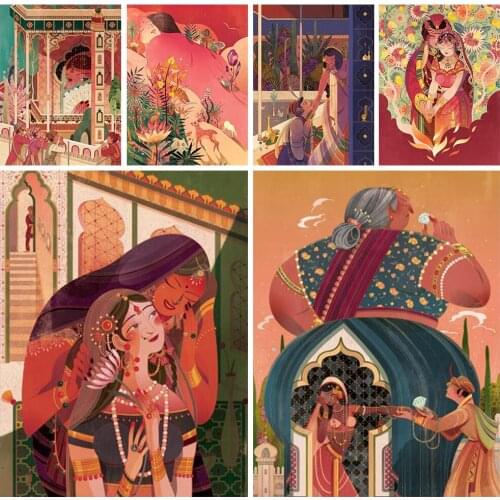 5D Diamond Painting Hand-painted Illustration Three-dimensional Diamond Embroidery Diy Mosaic Handmade Home Decoration Painting