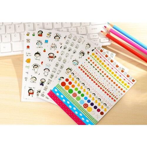 6pcs Lovely girl rabbit pvc Stickers DIY Diary Scrapbook Notebook Album Cup Phone Decor Sticker Stationery School Supplies