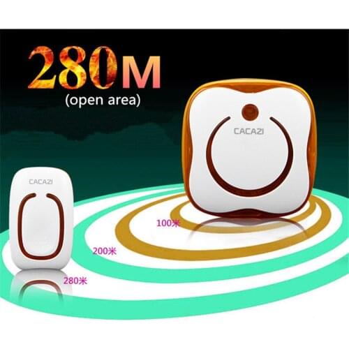 9809-2 Ringtones AC 110-240V 280M Remote Control 1 Transmitter+2 Receivers Waterproof Button Elderly Pager Wireless Doorbell