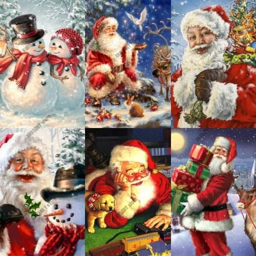 DIY 5D Diamond Painting Cartoon Santa Claus Diamond Embroidery Full Square Drill Cross Stitch Kits Home Decor Christmas Gift
