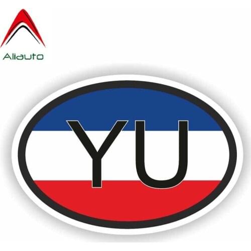 Aliauto Personality Car Sticker Yu Yugoslavia Country Code Flag Automobile Accessories Waterproof Sunscreen Decal,13cm*9cm