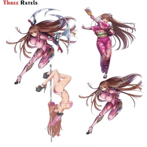 Three Ratels A915 Anime Car Sticker Of Different State Koukawa Asuka For Fuel Tank Cap Mirror Decoration Waterproof Material