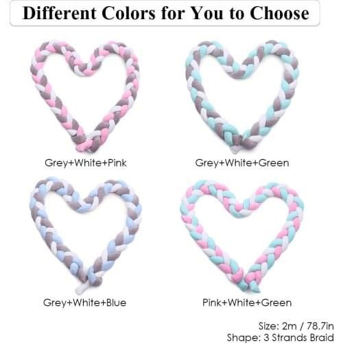 Baby Crib Bumper Knotted Braided Bumper Handmade Soft Knot Pillow Pad Cushion Cradle Decor Newborn Gift Crib Protector Cotton