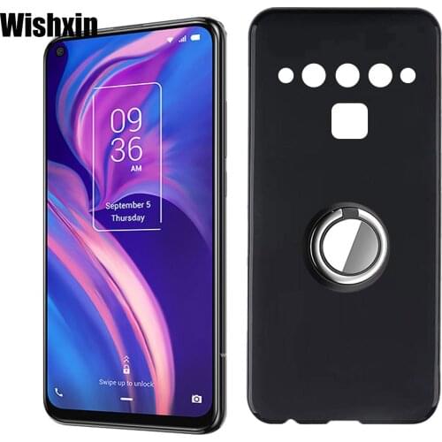 Case For TCL Plex Metal Ring Holder Kickstand Shockproof Bumper Soft TPU Bracket Cover For TCL Plex T780H 6.53" Couqe Fundas