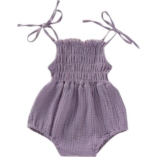 Baby Sling Jumpsuit Girls Sleeveless Summer Muslin Cotton Rompers Newborn Soft Climb Clothes