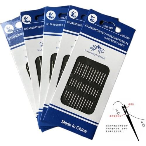 Elderly Needle-Side Hole Blind Needles Golden Tail Easy To Go Through From Side Sewing Needless Threading Needlework Tool 60PCs