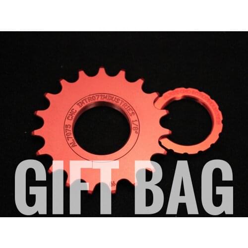 INTRO7 FIXED GEAR COG+LOCKRING 19T RED(5PCS FOR DISCOUNT)