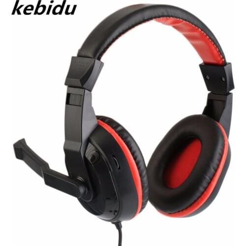 Kebidu Universal New 3.5mm High Quality PC Game Headphones Oral Practice Stereo Noise-cancel earphone with Microphone Adjustable