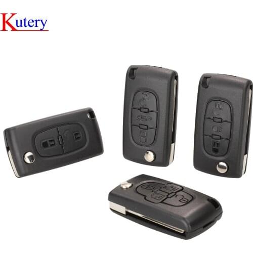 Kutery 20pcs Flip Fob Car key Case Shell for Peugeot 207 307 308 407 607 807 Partner Citroen C2 C3 C4 C5 C6 Xsara
