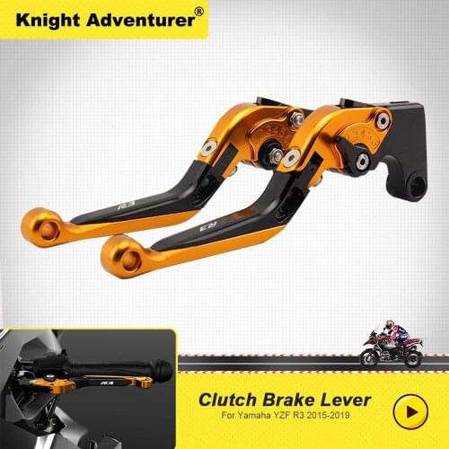 LOGO YZF-R3 For YAMAHA YZF R3 YZFR3 2015-2019 High Quality Motorcycle Accessories CNN Folding Extendable Brake Clutch Levers