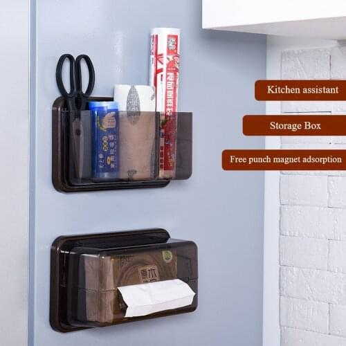 Magnet Wall Mount Toilet Paper Holder Shelf Toilet Paper Tray Paper Tube Storage Box Creative Tray Tissue Box Home Kitchen Tools