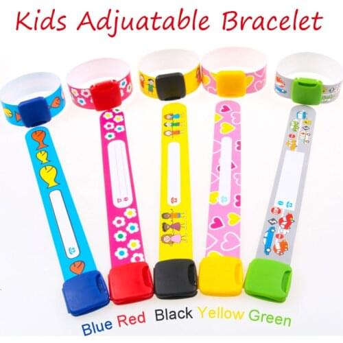 1 PCS Kids Safety ID Wristband Band Reusable Bracelets for Child Variety of Designs and Colours Fully Adjustable Boys Girls Gift
