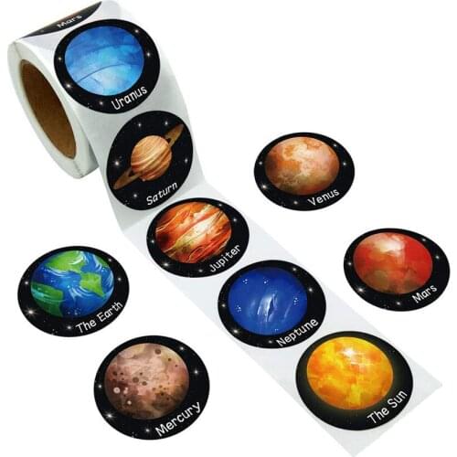 500pcs Earth Planet Stickers For Kids Toy Great Gift Decor Labels 1.5inch Colorful Stationery Sticker Birthday Party Decorations