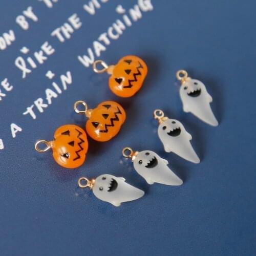 Quirky Cute Earrings Small Pendant Pumpkin and Ghost DIY Handmade Jewelry Accessories Material