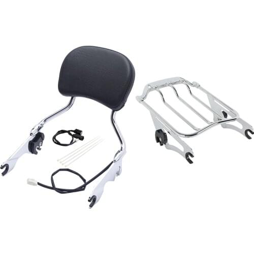 Motorcycle Sissy Bar Luggage Rack Brake Light Docking Hardware For Harley Road King Road Glide Street Glide 2009-2013