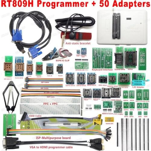 Free shipping Original RT809H EMMC-Nand FLASH Extremely fast Universal Programmer +38 Items+Edid Cable WITH CABELS EMMC-Nand
