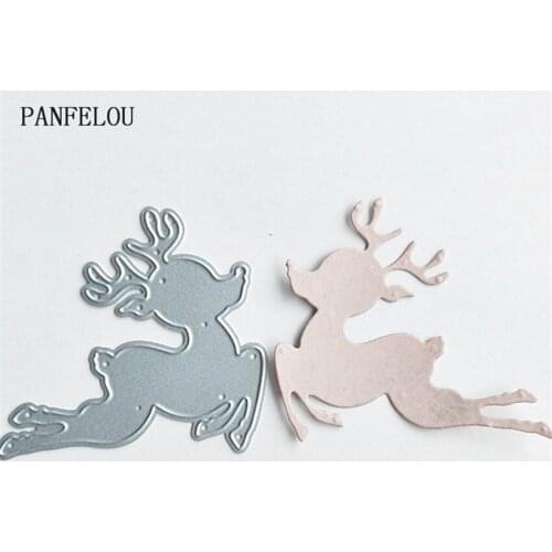 PANFELOU Metal craft The deer is running paper die cutting dies for Scrapbooking/DIY Easter wedding Halloween cards
