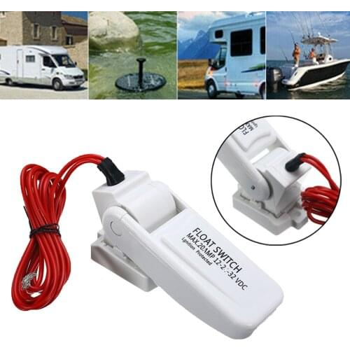 20 AMP Automatic Electric Marine Bilge Pump Float Switch DC Level Controller Floating Flow Sensor Switch White