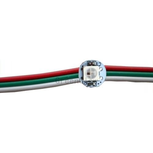 1000X high quality SK6812 5050SMD RGB programmable LED chip pre-soldering in heatsink with 10cm wire express free shipping