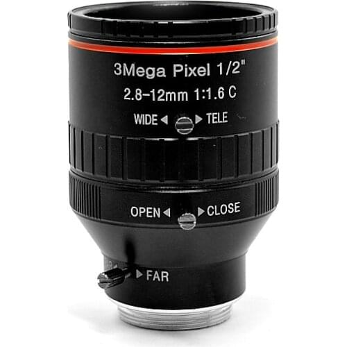 Industrial lens 2.8-12mm 1/2 inch HD 3 million C-mount manual zoom lens Machine vision inspection