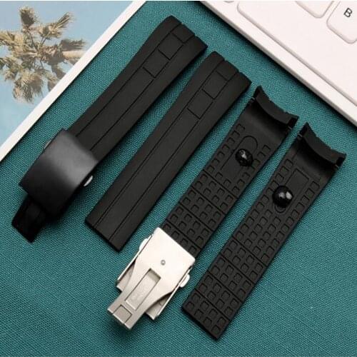 22mm 23mm Rubber Silicone Watch Strap Folding Buckle Replacement Watchband For Mido Series M005614 M005430 M005930 Watch Band