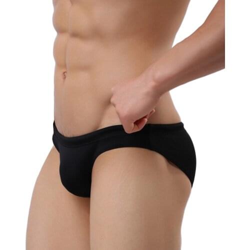 Sexy Low Waist Mens Swim Briefs Nylon Bikini Solid Swimwear Sport Quick Dry Beach Surfing Swimsuit Elastic Male Bathing Trunks