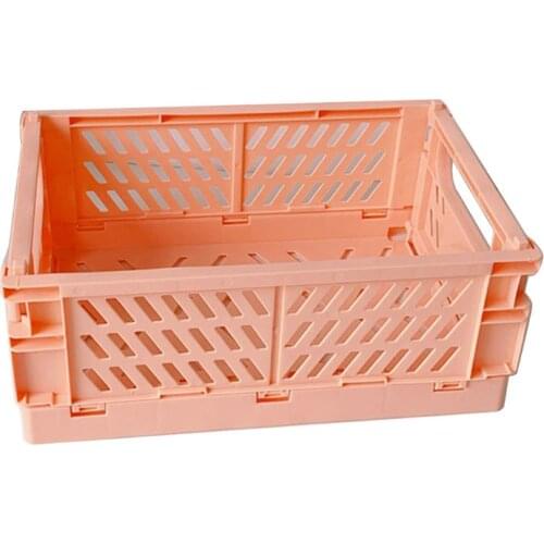 Collapsible Crate Plastic Folding Storage Box Basket Utility Cosmetic Container B95C