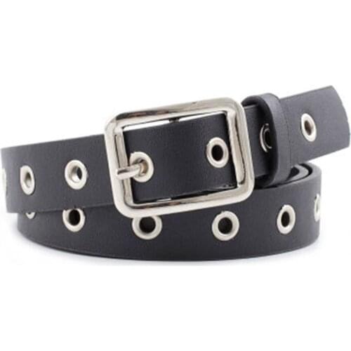 Square Buckle Bule Belt Black Retro Decorative Wasistband PU Leather Cummerbunds For Women Dress Jeans Pants Vintage Strap