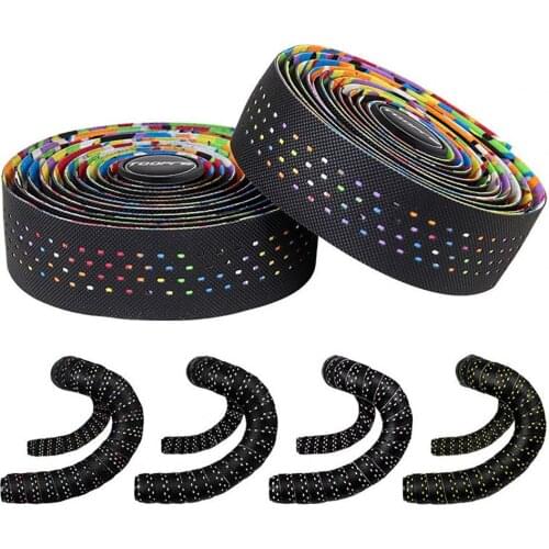1 Set Colorful Holes Bike Grip Tape Antislip Breathable Handlebar Tape EVA Shock Absorbing Bar Tape for Bike