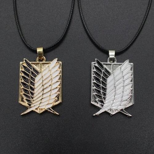 Attack On Titan Necklace Wings Of Liberty Freedom Scout Regiment Legion Survey Recon Corp Badge Pendant Fashion Anime Wholesale