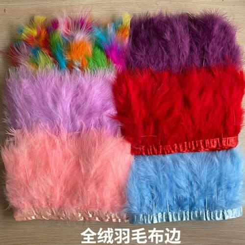 2meters/lot Turkey Feather Fringe Trim Wide 13-15cm Marabou Feathers Trimming Skirt Dress Trims Ribbon Feathers For Crafts