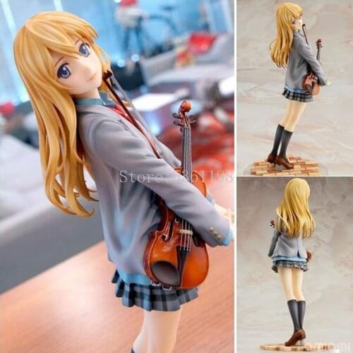 23cm Your Lie in April Anime Figure Kaori Miyazono PVC Action Figure Kaori Miyazono Figurine Sexy Girl Collectible Model Doll
