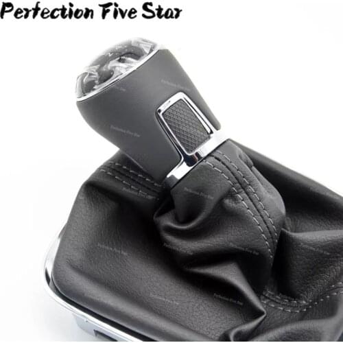 6CD711113B for the Gear Shift Knob Cover For VW POLO 2011 2012 2013 2014 2017 5 Speed Gear Shift Knob handle with PU Leather
