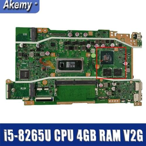Akemy X409FJ notebook mainboard W/ i5-8265U CPU 4GB RAM V2G For vivobook X409 X409F X409FJ laptop motherboard mainboard test ok
