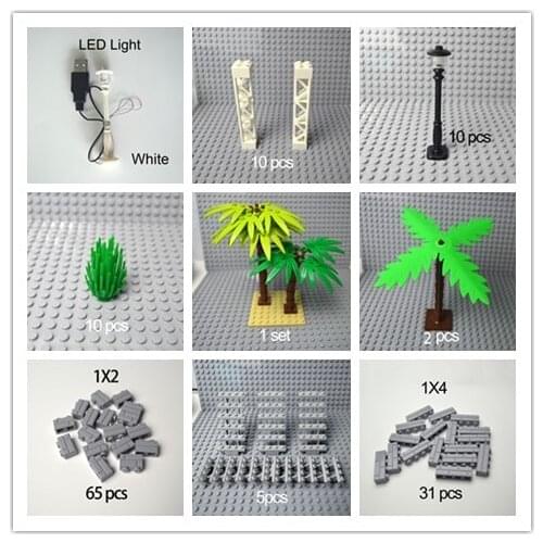 City Accessories Building Blocks Military Weapon Green Bush Flower Grass Tree ladder Toys Pillar City wall Compatible All Brands