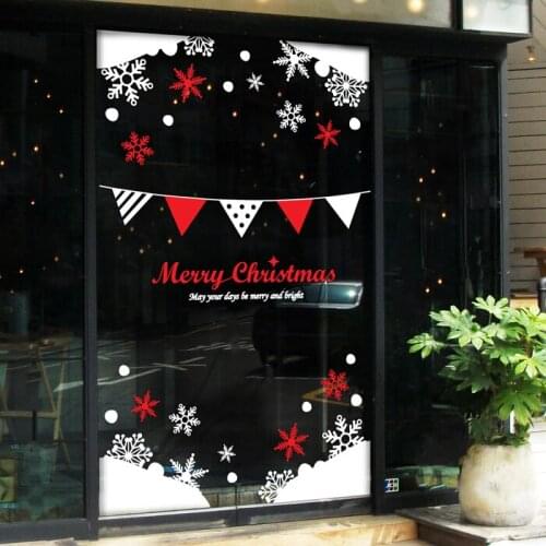 Large Christmas Sticker X mas Decal Posters Vinyl Wall Decals Decor Mural Glass Shop Window Home Decoration