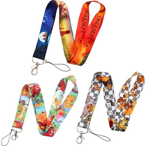 LB1530 Disney The Lion King Lanyard Key Neck Strap Mobile Phone Decoration Key Chain Jewelry Gifts for Friends