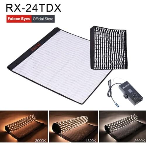 FalconEyes RX-24TDX Square Rollable Cloth LED Fill-in Light Lamp Studio Video Lighting Panel 150W Bi-Color 3000K-5600K Softbox