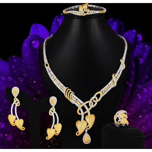 Kellybola New Africa Dubai Bridal Wedding Jewelry Sets Fashion Cute Leaf Gold Necklace Earrings Rings Bracelets Jewellery HOT