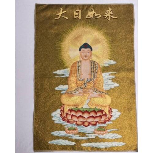 China archaize Tathagata Buddha embroidery Hanging Images crafts